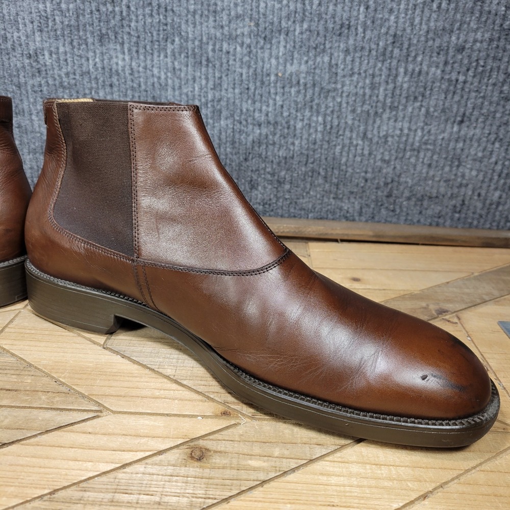 Salvatore Ferragamo Mens 13 D Brown Leather Chelsea‎ Boots Dress Shoes - Picture 8 of 15